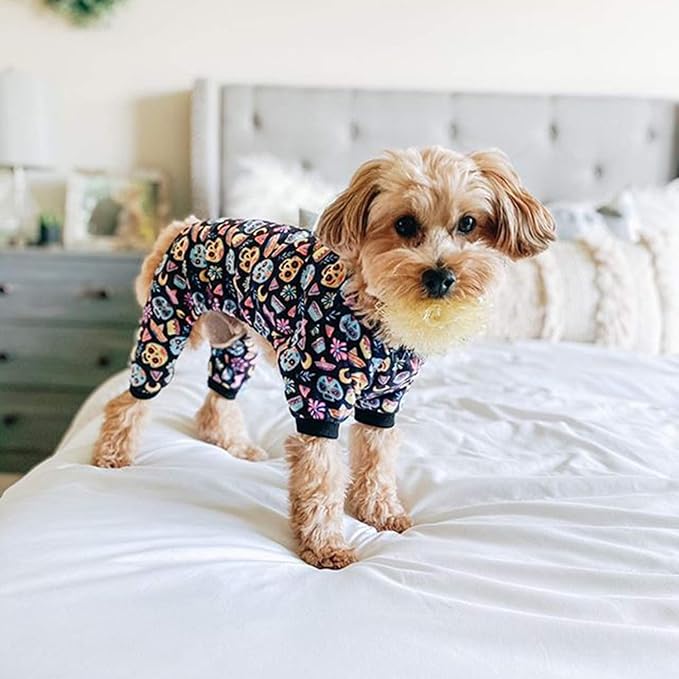 CuteBone Small Dogs Outfit Soft Puppy Onesies Pjs Halloween Dog Pajamas Pet Coat Cat Apparel Comfy Doggie Jumpsuit Bodysuit for All Seasons P73S