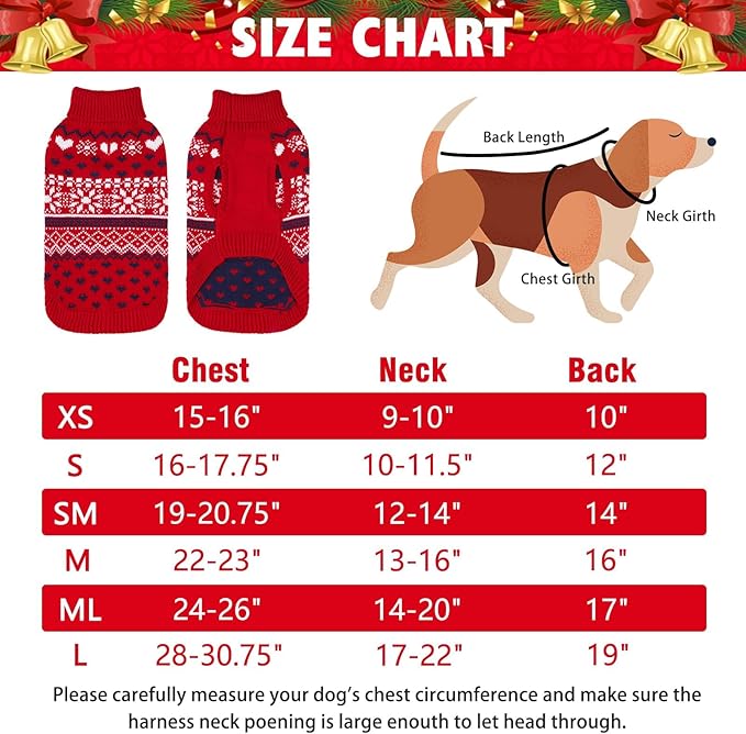 SCENEREAL Dog Sweaters for Large Medium Small Dogs, Soft, Warm Turtleneck Puppy Clothes Sweatshirt, Knitted Ugly Dog Christmas Outfits, Argyle Xmas Pet Cold Weather Coat for Girls Boys
