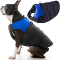 Gooby Padded Vest Dog Jacket - Blue, X-Small - Warm Zip Up Vest Fleece Jacket with Dual D Ring Leash Water Resistant for Small to Medium Dogs