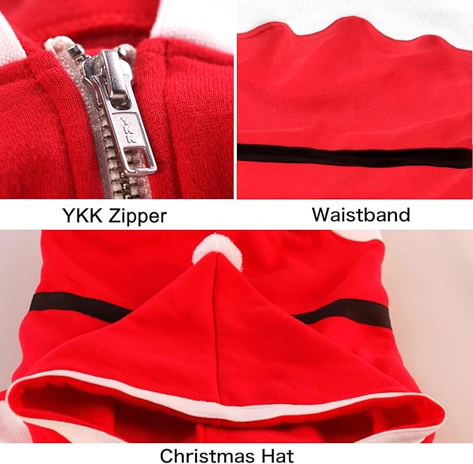 Santa Claus Father Christmas Costumes Clothes for Extra Large Dogs Hoodies Labrador Rottweiler Great Dane, Red, 4X-Large