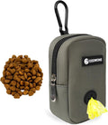 COOWONE Dog Treat Pouch for Training, Portable Dog Walking Bag Built in Poop Dispenser, Pocket Sized Pet Pouches, Doggie Puppy Snack Rewards Bag,Treat Carrier Holder with Clip (Army Green)