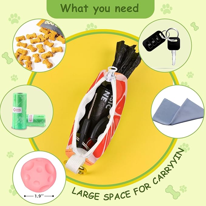Grapefruit Shape Dog Poop Bag Holder and Carrier - Leash Attachment Poo Bag Dispenser with Stylish Cute Design,Grapefruit,Medium