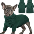 Queenmore XS Dog Sweater, Dog Sweaters for Small Dogs Girl or Boy, Dog Christmas Sweater XSmall, Winter Puppy Doggie Sweatshirt Knitwear, Pet Chunky Warm Coat for Medium Large Size Dogs, Green XS