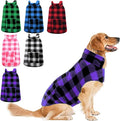 ASENKU Dog Jacket Plaid Reversible Reversible Dog Vest Waterproof Cold Winter Clothes Pet Apparel for Small Medium Large Dogs (L, Purple)