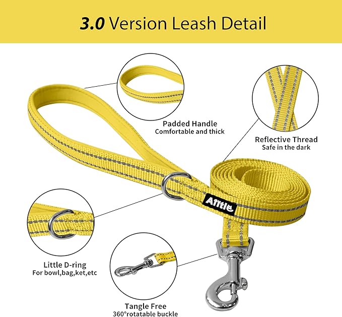 AIITLE Easy Walk Dog Harness and Leash Set - Pet Supply No Pull, Step in Adjustable Pet Harnesses with Padded Vest for Summer, No Choke Over, Easy to Put on Medium Dogs Yellow L