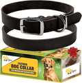 ADITYNA Extra-Small Leather Dog Collar for XS Dogs - Classic, Soft, Strong, Heavy Duty, Handmade Top-Grain Leather - for Walking, Training, and Hiking