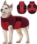Kuoser Dog Jackets for Small Dogs, Warm Dog Coat with Harness Built in, Puppy Winter Jacket Pet Clothes for Cold Weather, Reflective Waterproof Doggie Winter Vest for Pug Dachshund, Red S