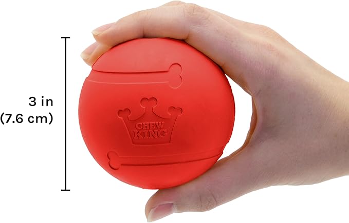 Chew King Flavored Rubber Ball Collection, 3 Inch Beef Flavor Rubber Balls 2-Pk
