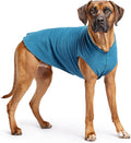 Goldpaw Stretchy Fleece Jacket for Small Dogs - Super Soft, Warm Dog Sweater - Pet Sweater Vest for Fall and Winter - Canine Clothes Made in The USA - Machine Washable - Marine Blue - Size 26