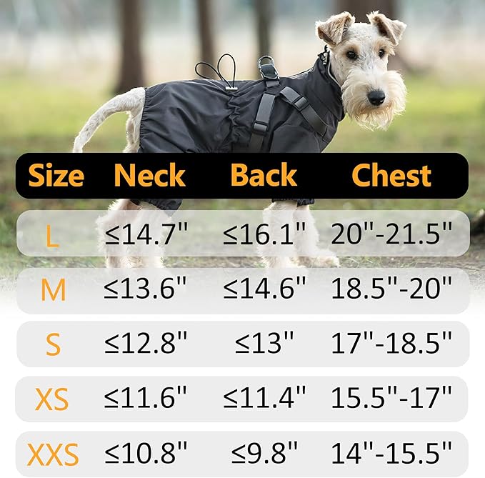 Mile High Life Waterproof Dog Raincoat, Full Coverage Small Dog Rain Coat with Harness, Adjustable 4 Legs Puppy Rain Jacket with Reflective Strip and Elastic Cuffs (Black, XS Back Length 11.4")