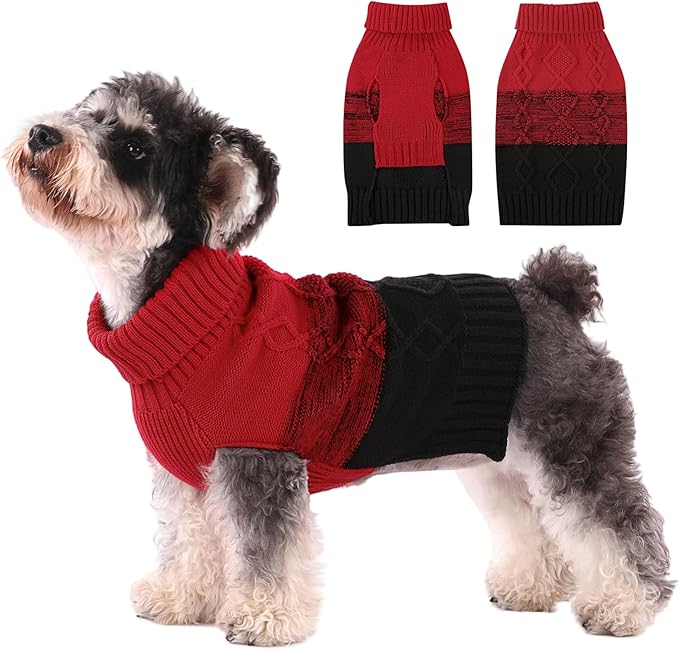 ASENKU Warm Dog Sweater for Small Medium Dogs,Pet Sweaters for Fall Winter Dog Clothing,Thicked Pullover Puppy Cat Turtleneck Sweater for Doggie Chihuahua Clothing