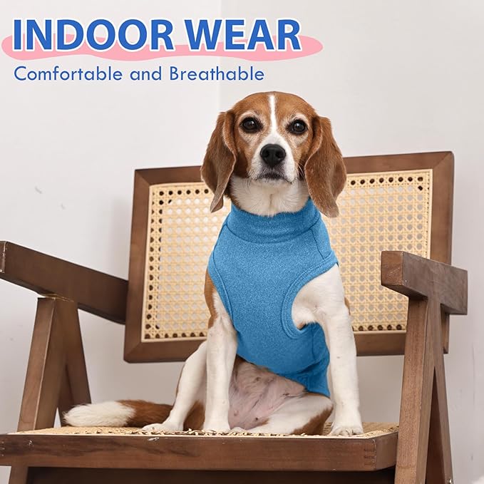 Fleece Sweater for Smalll Dogs - Blue, M - Pullover Vest | Stretchable Warm Sweatshirt, Lightweight Winter Jacket for Free Movement,Seasonal Dog Clothes,Shih Tzu, Papillon