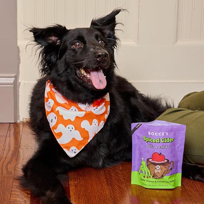 Bocce's Bakery Spiced Cider All-Natural Soft & Chewy Halloween Dog Treats - Wheat-Free Everyday Cookies for Dogs, Made with Real Ingredients & Baked in The USA – Apple & Cinnamon Flavored (6 oz Bag)