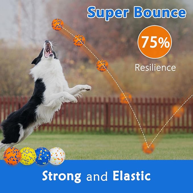 2Pcs Super Bouncy Dog Balls - Lifetime Replacement - Fun Indestructible Dog Tennis Balls for Aggressive Chewers, Durable Floating Fetch Toys for Medium and Large Dogs