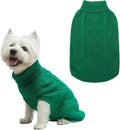 Mihachi Turtleneck Dog Sweater - Winter Coat Apparel Classic Cable Knit Clothes with Leash Hole for Cold Weather, Ideal Gift for Pet in New Year