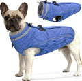 Dog Coat, Warm Dog Winter Coat for Small Dogs, Waterproof Jacket with Harness Built in, Reflective Turtleneck Cold Weather Coats with Zipper,Pet Fleece Vest Snow Jacket, Blue S