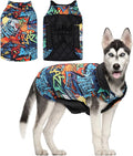 GMF32M Winter Dog Coat - Waterproof Windproof Reversible Jacket - Thick Soft Coat with Leash Hole - Adjustable for Small to Large Dogs