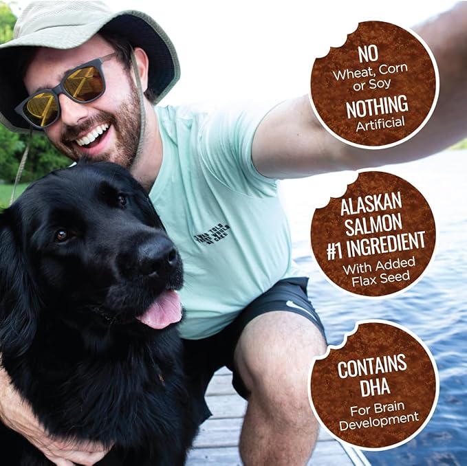 Smart Cookie Salmon Jerky Dog Treats - DHA, Omega Strips for Dogs & Puppies with Allergies, Sensitive Stomachs with Wild Caught Alaskan Salmon- Dehydrated, Grain Free, Made in USA - 3oz Bag, Pack of 3