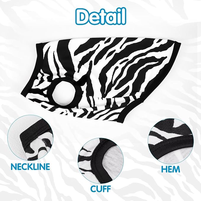 Adorable Zebra Print Dog Shirts – Lightweight, Cozy Outfit for Small to Medium Dogs, Soft & Snuggly Pet Wear for Everyday Comfort and Cuteness.Black XL