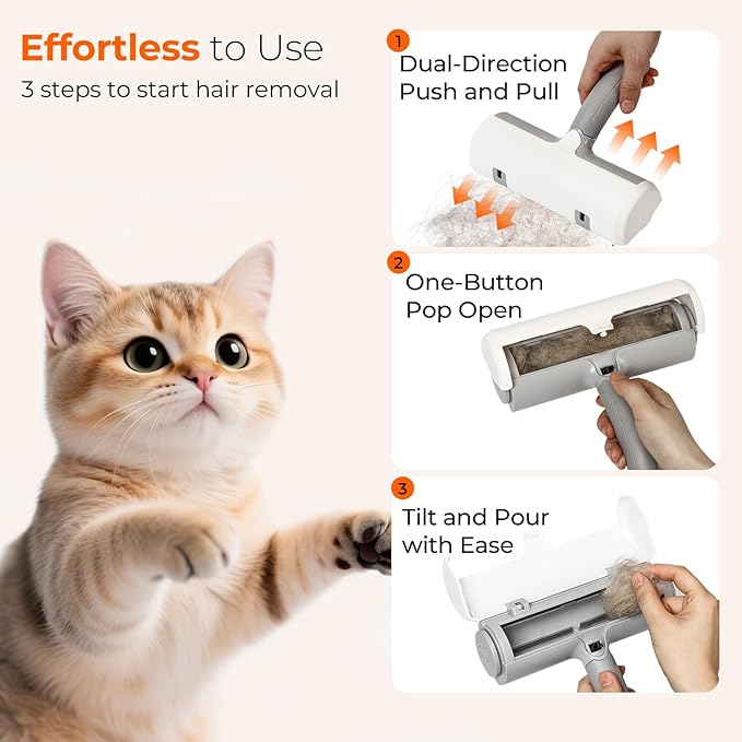 Reusable Lint Roller for Cats and Dogs - Pet Hair Remover for Laundry, Extra Sticky Dog Brush and Broom Alternative, Pet Hair Remover Gloves Style Lint Rollers