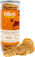 Riley's Waffles Chicken Chips for Dogs with Turmeric, USA Sourced Chicken Dog Treats - Limited Ingredient Healthy Treats, Dehydrated Jerky Dog Treats