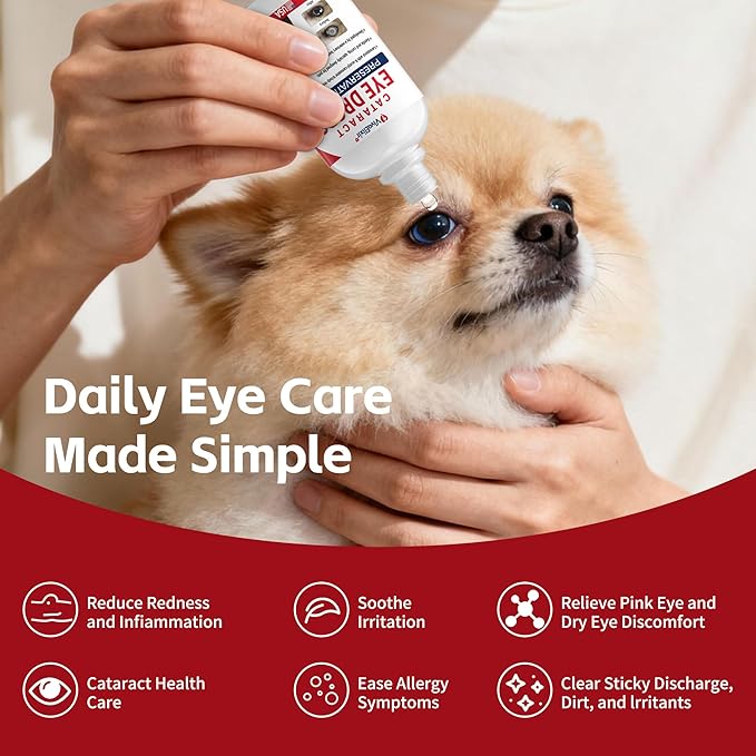 Cataract drops for dogs– Dog Eye Drops Improve Vision Clarity, Improve Eye Vision and Cataracts– 2.03 fl oz (60 mL)