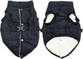 Dog Jacket with Harness,Fleece Lined Warm Puppy Coat for Winter,Soft Windproof Large Dog Vest,Black XXL