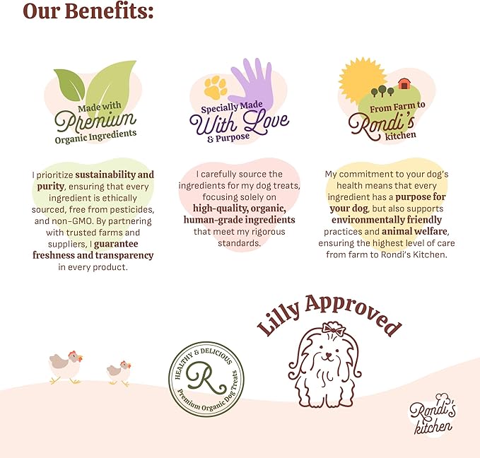 Rondi's Kitchen Lilly's Littles All-Natural & Organic Healthy Soft Dog Treats, Healthy Snacks for Small Dogs, Puppies, and Seniors, Tender Bite Cookies, Human Grade - Chicken & Pumpkin