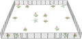 FXW Garden Fence Outdoor for The Yard – 32in(H) x 109.4ft(L) Heavy Duty Metal Animal Barrier for Dog and Rabbit, Decorative Dog Fence, 48 Panels, Silver