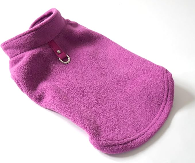 JACKO & CO - Fleece Vest Dog Sweater with Leash Ring - Soft, Warm & Lightweight Pullover Coat for Small & Medium Dogs, Puppies & Cats - Cozy Fall/Winter/Spring Pet Jacket (Purple, X-Small 2-4lbs)