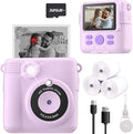 Instant Print Camera for Kids, Christmas Birthday Gifts for Girls Boys Age 3-12,Digital Kids Cameras for Toddler, Portable Toy for 3 4 5 6 7 8 9 10 Year Old Girl with 32GB SD Card-Purple