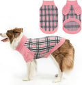 SCENEREAL Turtleneck Dog Sweater for Small Medium Large Dogs Girls Boys, Christmas Plaid Pullover Puppy Sweatershirt, Dogs Cold Weather Outfit Clothes, Ideal Gift for Pet in New Year, Pink Plaid ML