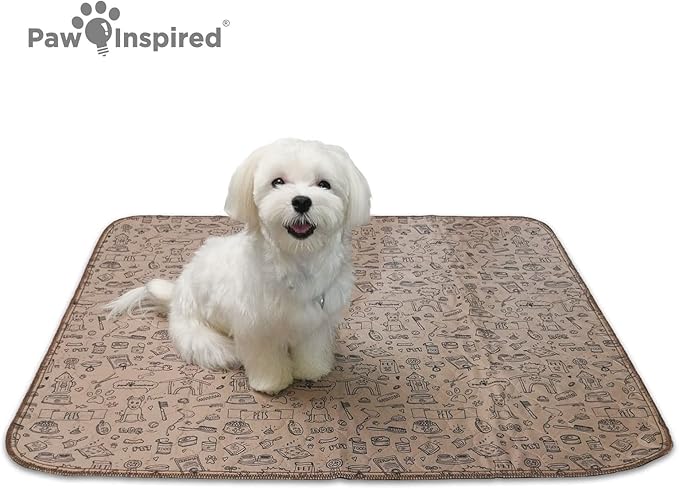 Paw Inspired Washable Pee Pads for Dogs | Reusable Puppy Pads | Waterproof Whelping Pads | Washable Training Pet Pads, Washable Potty Pads Extra Large Sizes (Classic, 32x30" - pattern (2 pack))