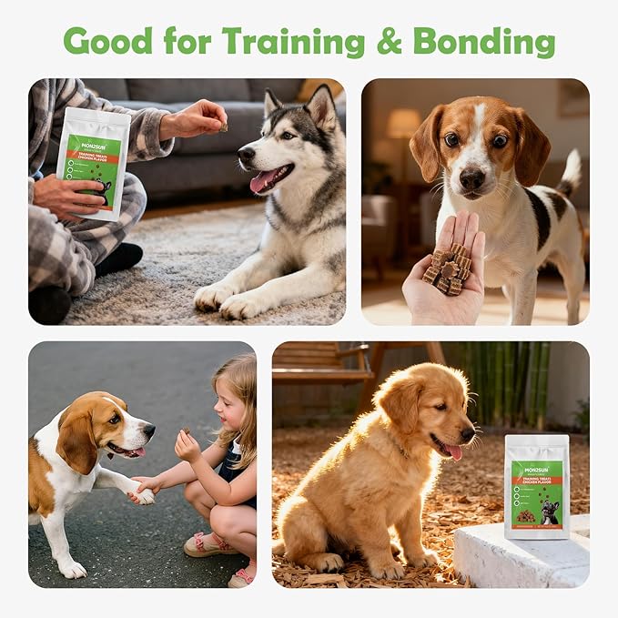 MON2SUN Grain-Free Soft Dog Treats, Gear-Shaped Training Treats for Puppy to Senior, Chicken Flavor, Low Calorie & Gluten-Free, 21.2 oz