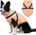 Dog Jacket with Harness,Fleece Lined Warm Puppy Coat for Winter,Soft Windproof Large Dog Vest,LightOrange XXL
