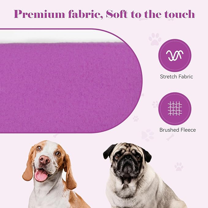 Dog Hoodie Dog Sweaters for Large Dogs Pet Sweater Solid Soft Brushed Fleece Pet Clothes Hoodie Sweatshirt with Pocket(Purple-L)