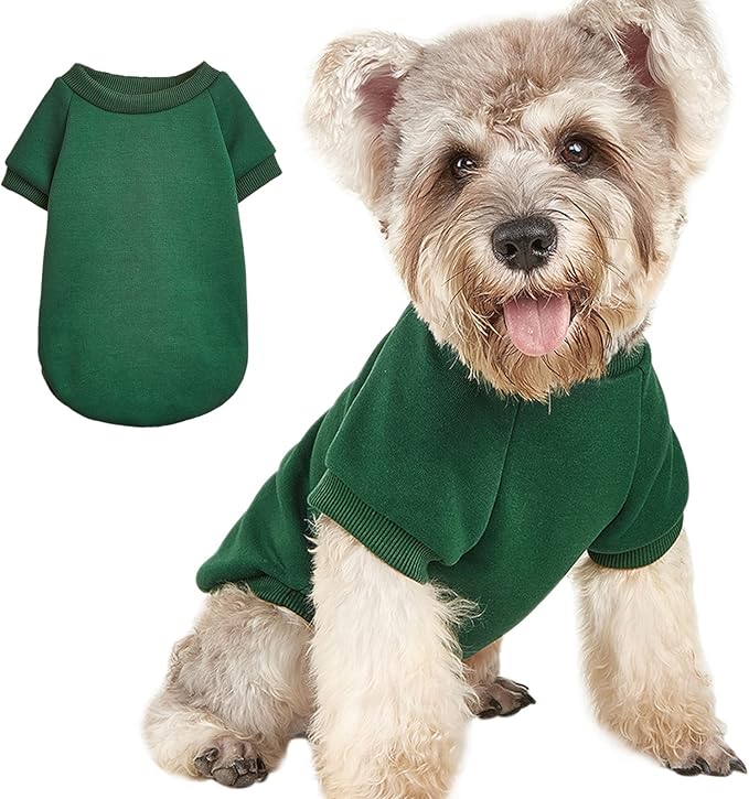 Puppy Sweater for Small Dogs Clothes Warm Winter Cat Clothe Pet Sweatshirt Knitwear Doggie Kitten Clothing, Green, X-Large