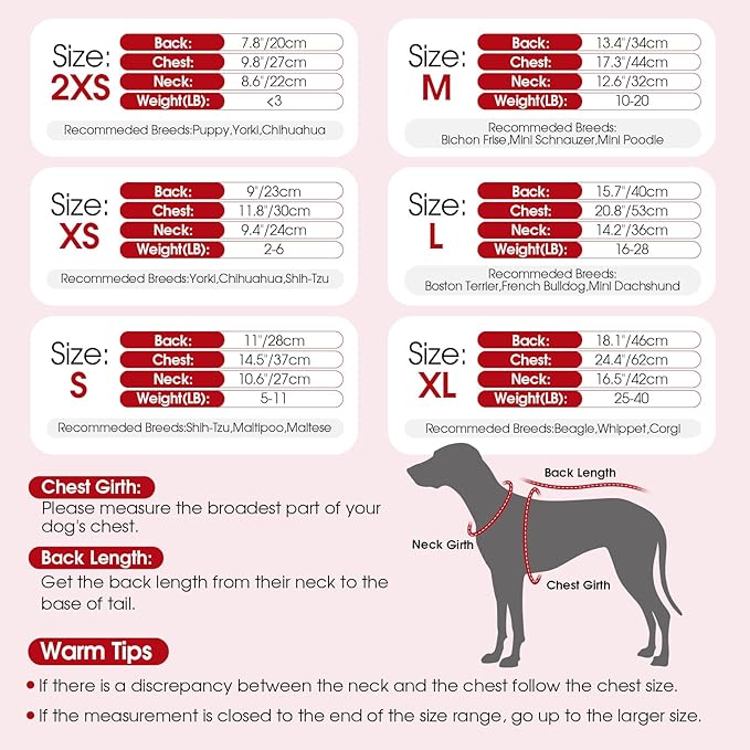 Dog Sweater Dress Plaid Knitwear for Small Medium Dogs Warm Puppy Pet Turtleneck Stretch Pullover Cute Fall Winter Vest Clothes with Leash Hole for Christmas (Red, 2XS)