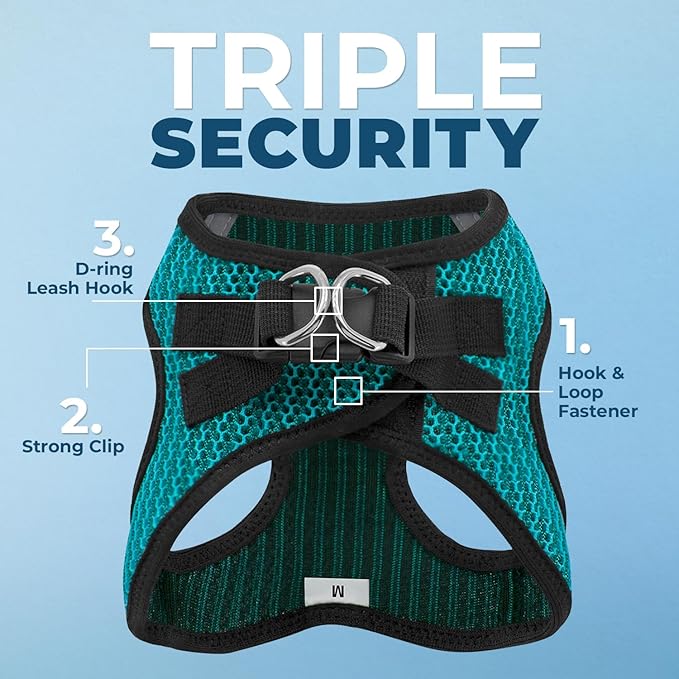 Best Pet Supplies Voyager Step-in Air Harness - All Weather Mesh, Reflective, No Pull Harness for Dogs, Cats - Secure with Hook & Loop Fastener, Buckle, Double D-Rings - Tone, M