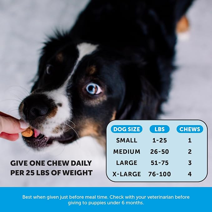 Pet Honesty Omega Skin Health Chews for Dogs, Alaskan Salmon Oil, Omega-3 Fish Oil, Krill, Spirulina, Omega-3s, Healthy Skin & Coat, Itchy Skin, Dog Allergies, May Reduce Shedding (90 Count)