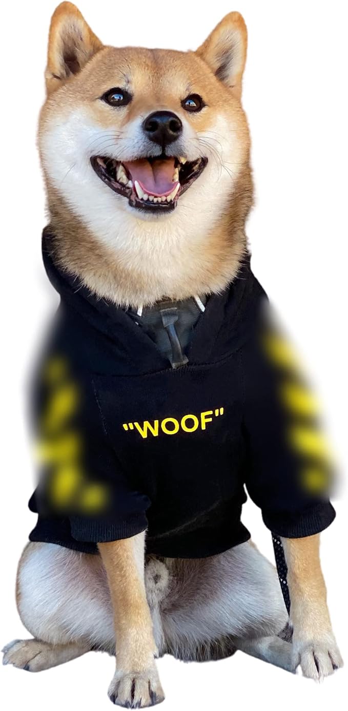 ChoChoCho Stylish Dog Hoodie Dog Clothes Streetwear Cotton Sweatshirt Fashion Outfit for Dogs Cats Puppy Small Medium Large (3XL, Yellow)
