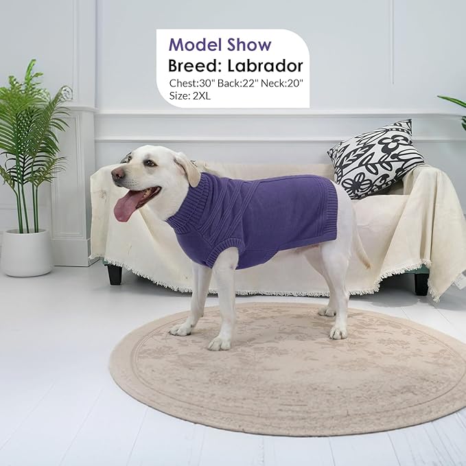 Dog Sweaters for Medium Dogs Male Female Pet Knitwear Classic Puppy Warm Pullover Turtleneck Cold Weather Clothes for Schnauzer(GrayishBlue, M)