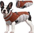 FUAMEY Dog Coat for Small Dogs,Waterproof Dog Winter Jacket with Harness Built in Puppy Cold Weather Coats Reflective Pet Vest with Zipper Warm Fleece Dogs Snowsuit Windproof Brown XS