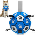 QDAN Dog Balls Toys, Soccer Ball with Straps, Balls for Dogs for Small Medium Puppy, Herding Ball Toy, Birthday Gifts (6 Inch)