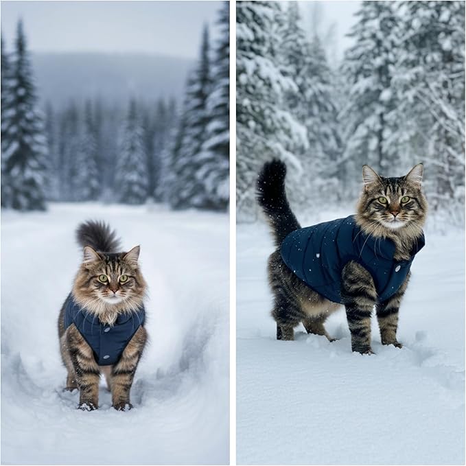 ASENKU Dog Winter Coat - Waterproof Windproof Dog Jacket, Warm Snowproof Doggie Puffer Vest for Cold Weather, Lightweight Snow Coats for Small Medium Large Dogs(L, Blue)