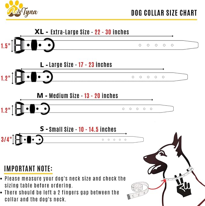 ADITYNA Heavy-Duty Leather Dog Collar for Extra-Large Dogs - Soft Padded for Comfort - Big Black Dog Collar for Walking, Training, and Hiking
