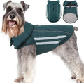 Dog Coats for Medium Dogs Waterproof Warm Winter Jacket with Leash Hole Reflective Turtleneck Fleece Snowsuit Hook & Loop Snow Jackets for Dogs, Green M