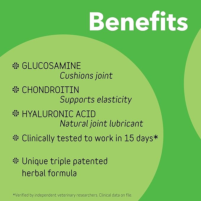 In Clover Hip and Joint Supplement for Large Dogs 70 Pounds and Up with Glucosamine Chondroitin, and Hyaluronic Acid – Formulated for Large Breeds – Clinically Proven Hip and Joint Support