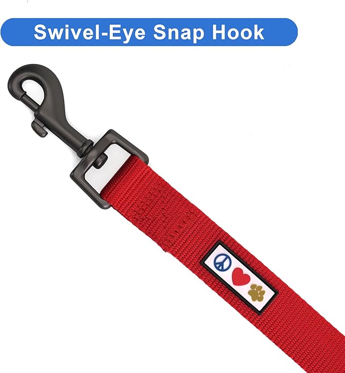 Pawtitas Extra Extra Small 6 FT Red Solid Color Leash for Miniature Dog, Cat, Puppy Training