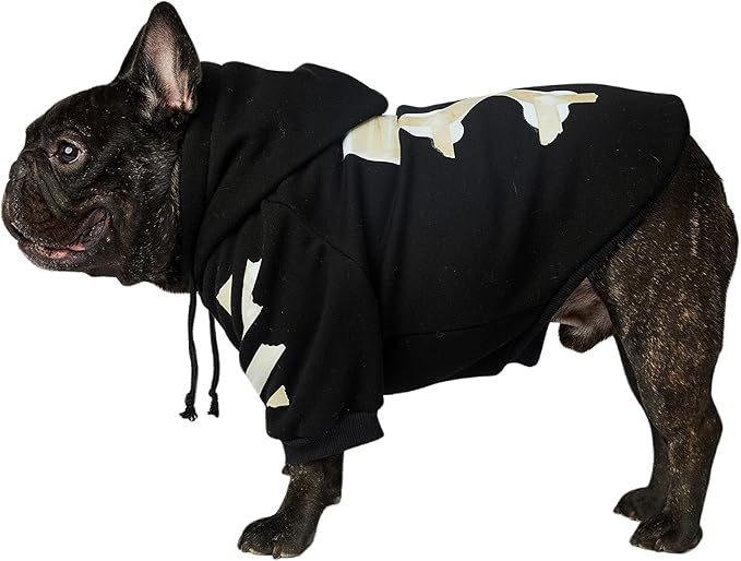 ChoChoCho Woof Dog Hoodie, Designer Dog Hoodies for Small Medium Large Breeds, Art Collection Dog Sweatshirts, Street Drawstring Hoodies Outfit Clothes for Puppy Puppies (M, Tape Arrows)